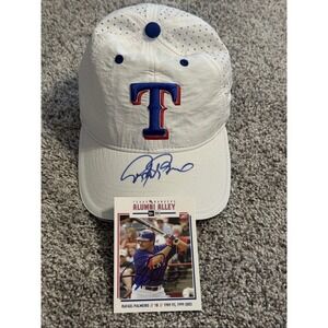 Rafael Palmeiro Signed Texas Rangers Baseball Hat Cap with Autographed Card SMU